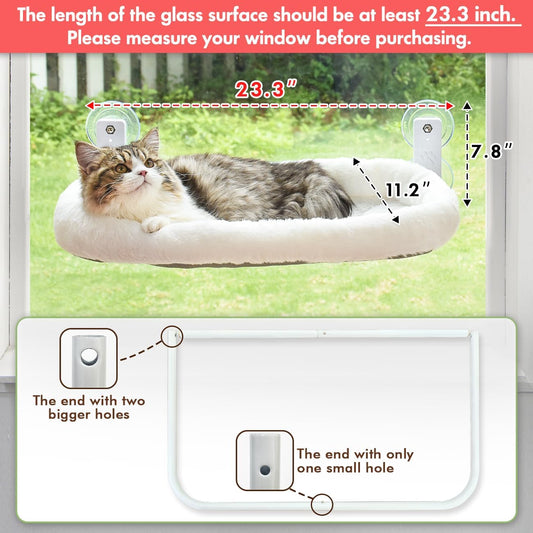 Window-Mounted Cat Hammock – Cozy Suction Cup Cat Perch Bed for Sunbathing, Lounging & Bird Watching