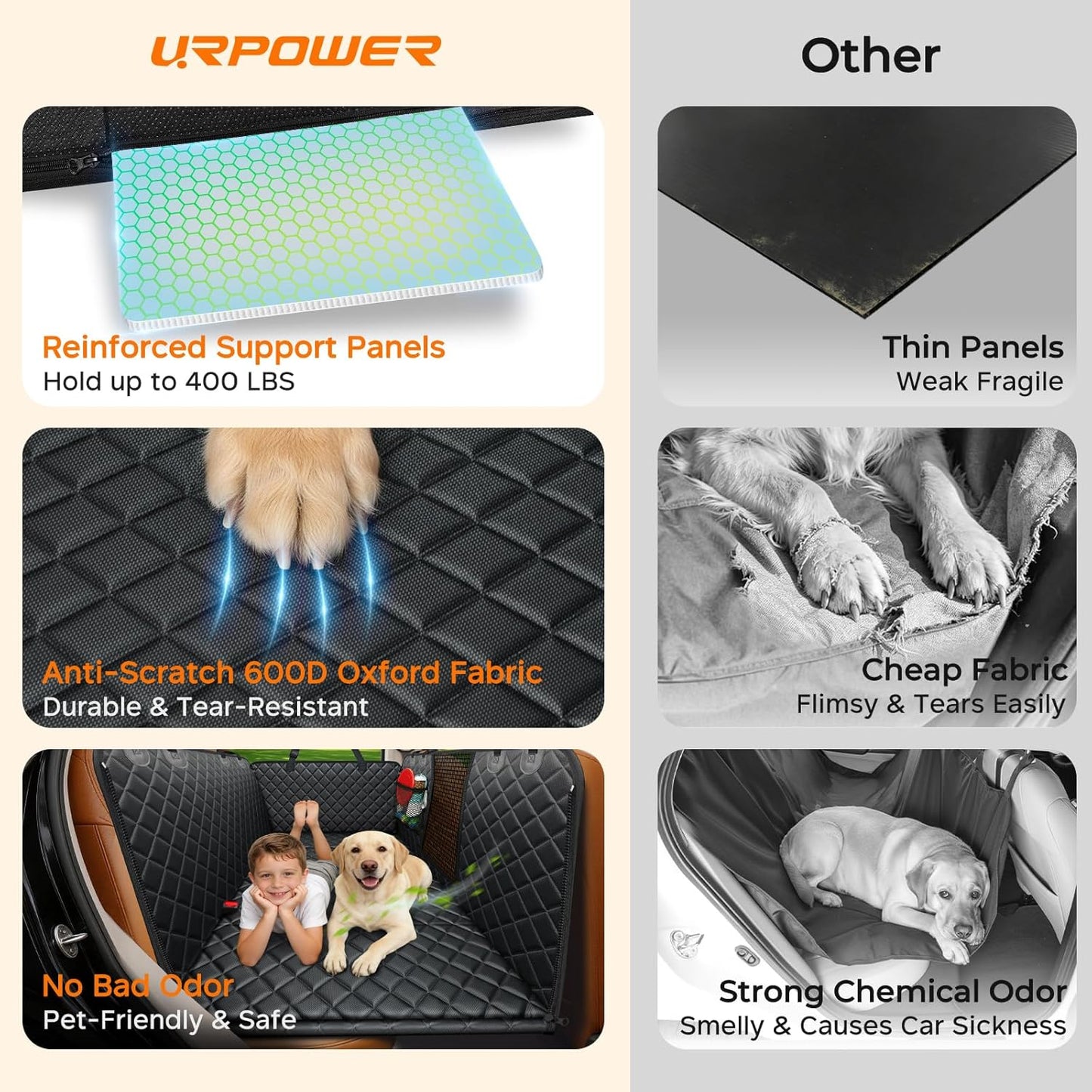 Expandable Backseat Dog Hammock – Waterproof Car Seat Cover and Travel Bridge for Dogs