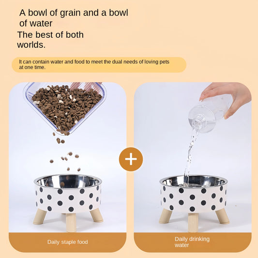 Elevated Cat Feeder Bowl Set – Raised Anti-Choking Food and Water Bowls with Stand for Cats and Small Dogs