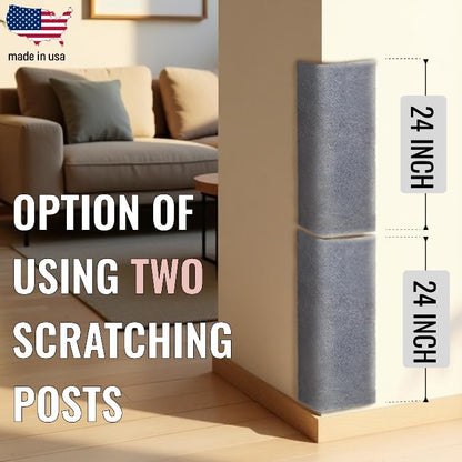 Wall Mounted Cat Scratcher – Corner Scratching Pad and Indoor Cat Scratch Mat for Furniture Protection
