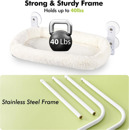 Window-Mounted Cat Hammock – Cozy Suction Cup Cat Perch Bed for Sunbathing, Lounging & Bird Watching
