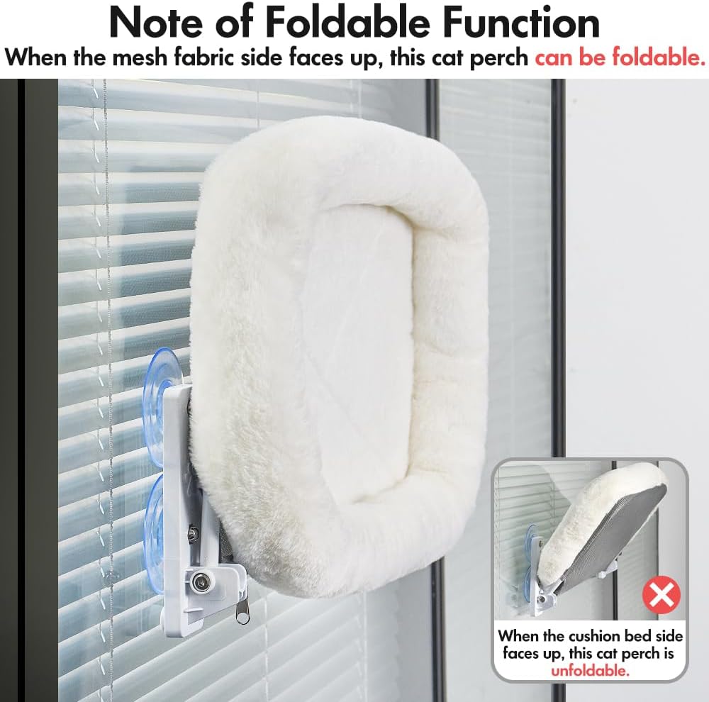 Window-Mounted Cat Hammock – Cozy Suction Cup Cat Perch Bed for Sunbathing, Lounging & Bird Watching