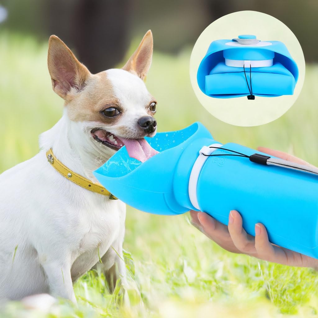 Collapsible Pet Travel Water Bottle – Leak-Proof Portable Dog Water Dispenser with Silicone Bowl
