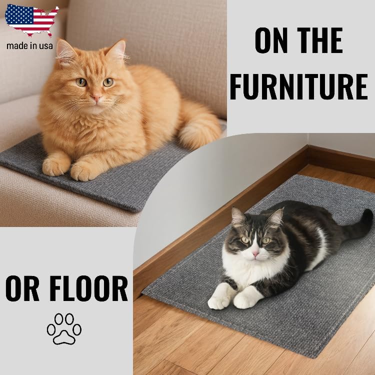 Wall Mounted Cat Scratcher – Corner Scratching Pad and Indoor Cat Scratch Mat for Furniture Protection