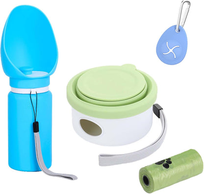 Collapsible Pet Travel Water Bottle – Leak-Proof Portable Dog Water Dispenser with Silicone Bowl