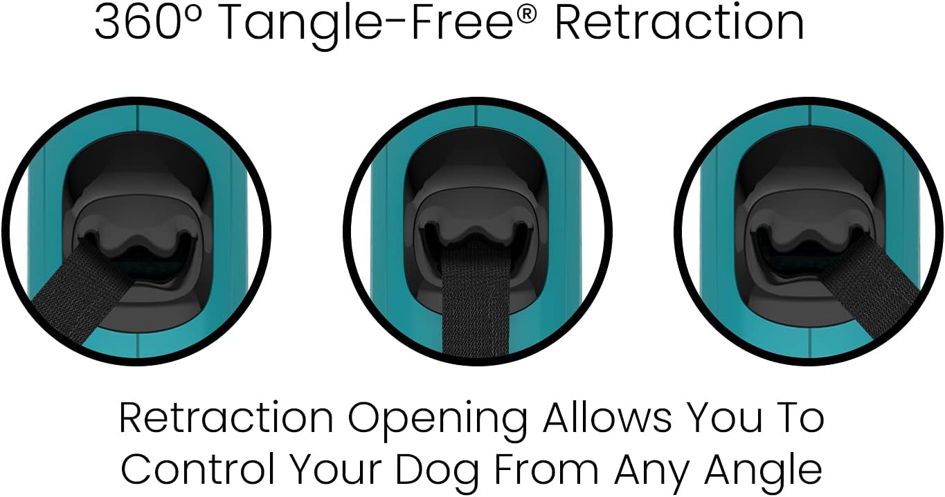 360° Tangle-Free Retractable Dog Leash – 16FT Strong Nylon Leash with Comfortable Grip for Small
