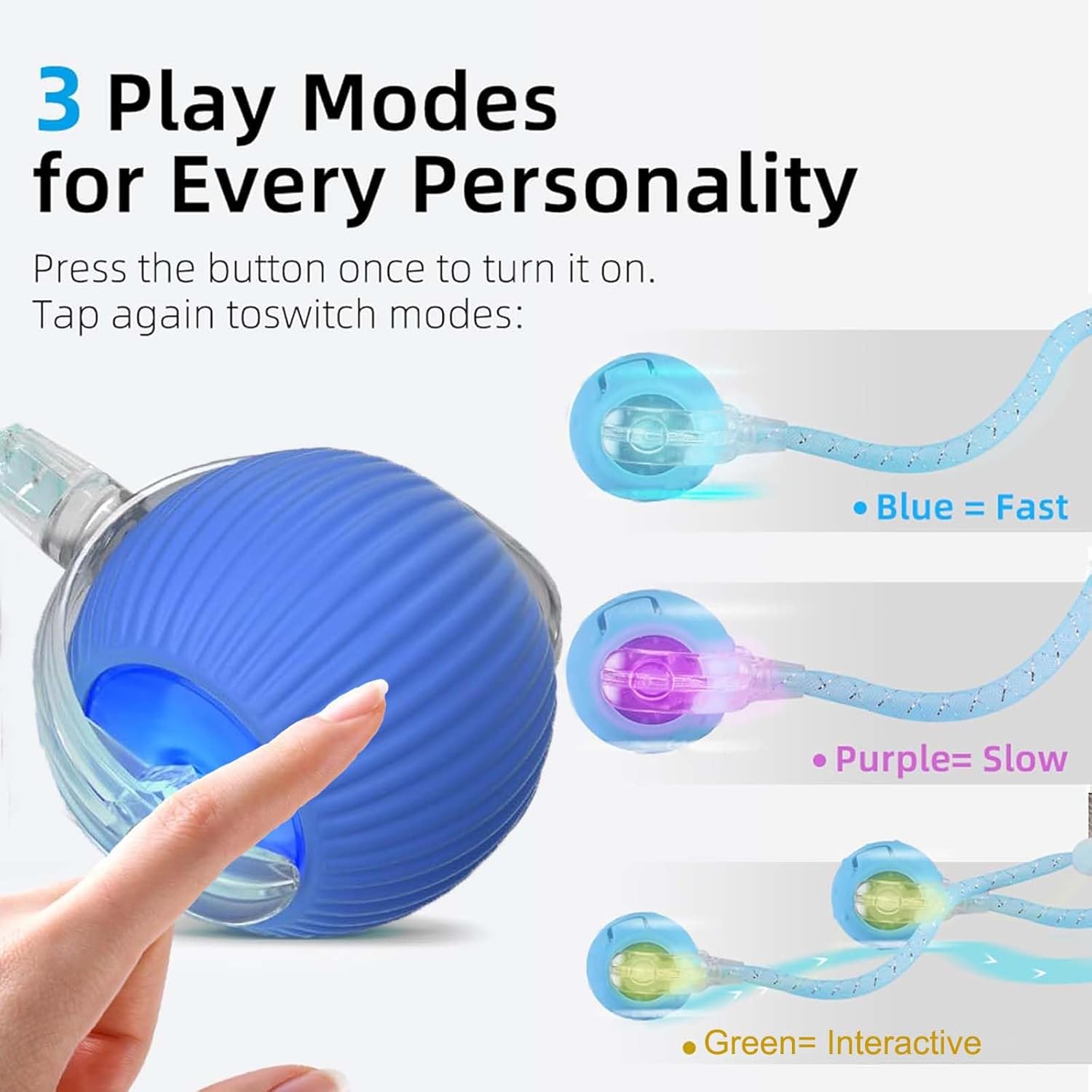 Smart Interactive Rolling Cat Ball Toy – USB Rechargeable Motion Activated Pet Toy for Indoor Cats