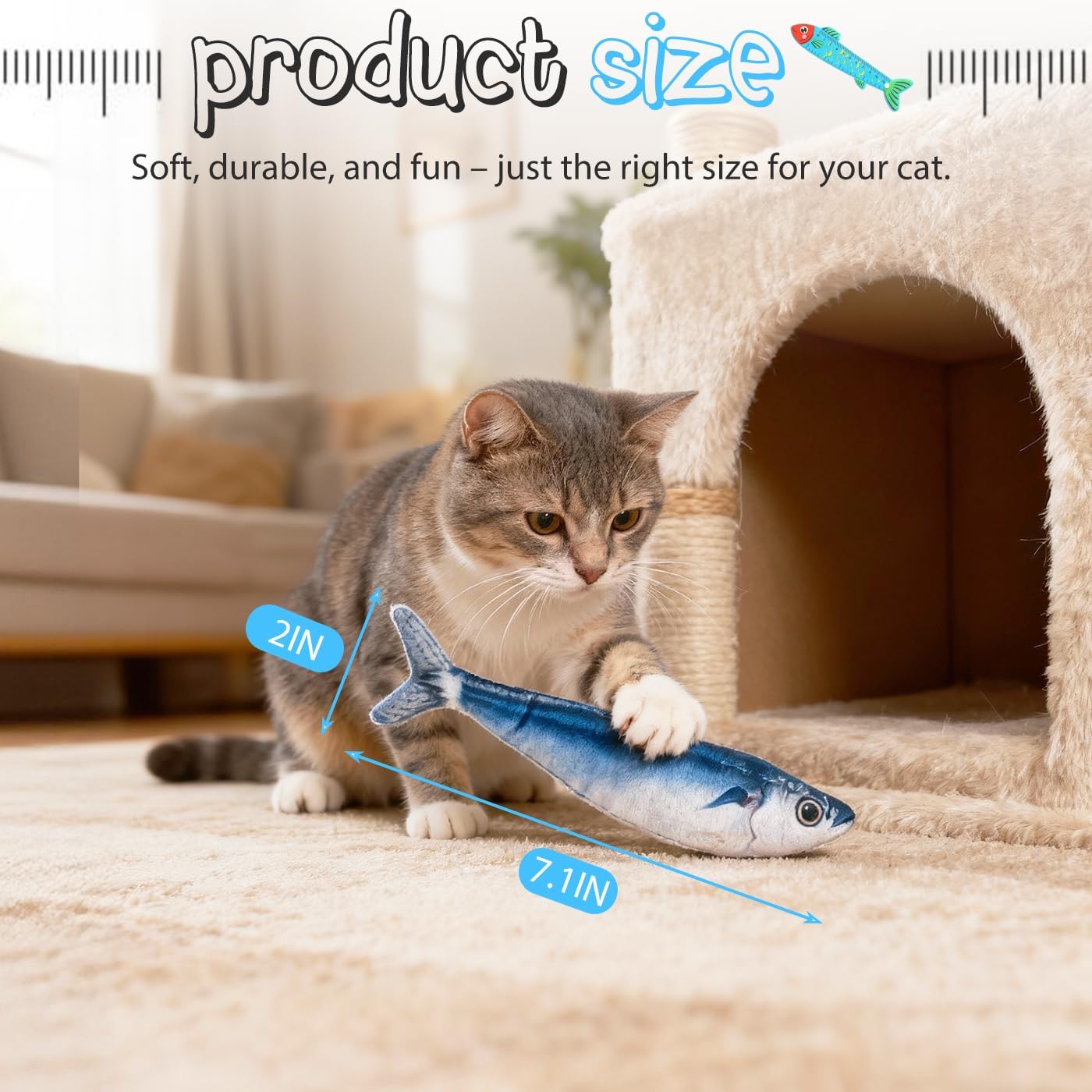 Interactive Flopping Fish Cat Toy – USB Rechargeable Realistic Moving Fish for Endless Kitty Fun