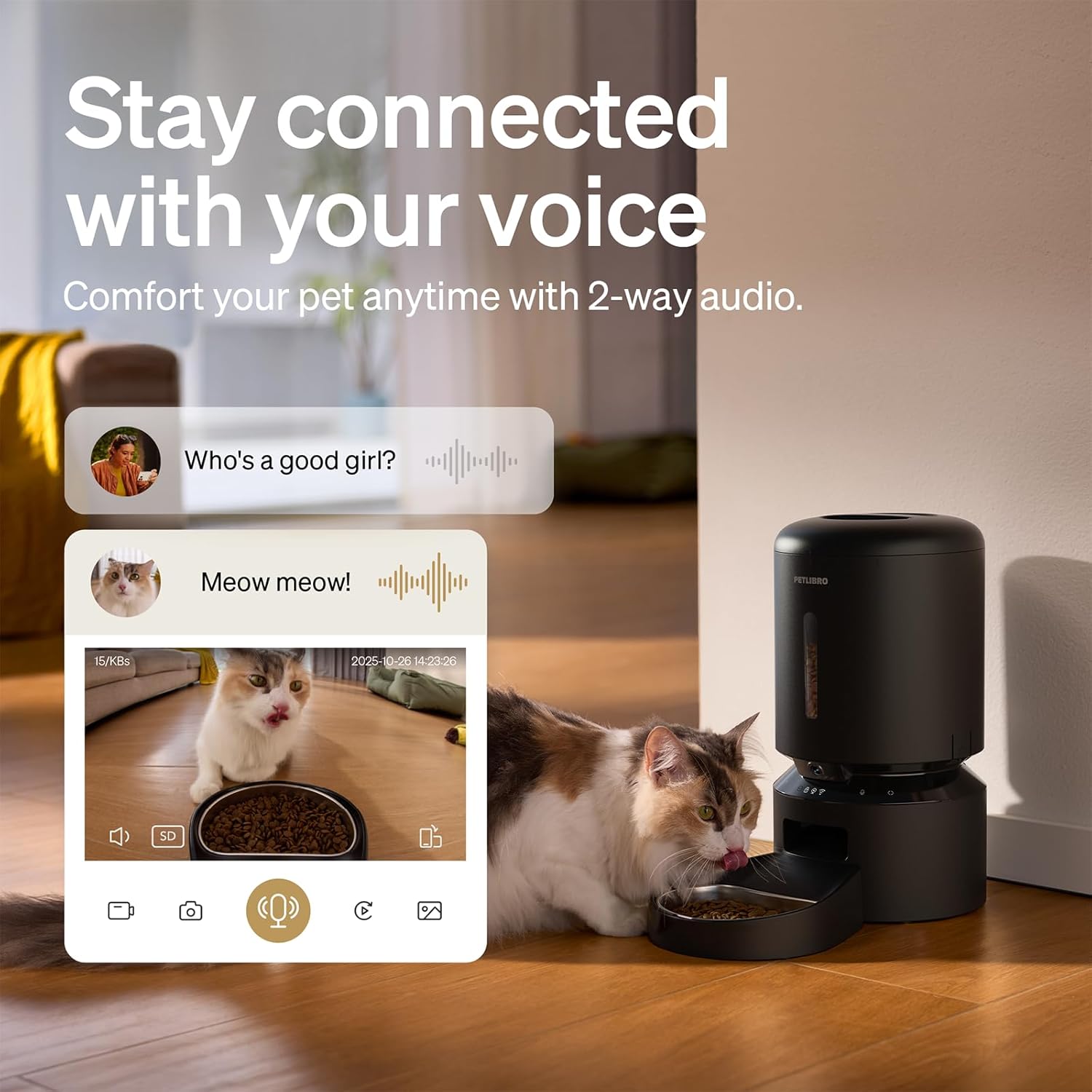 Smart Automatic Pet Feeder – Wi-Fi App-Controlled Dog & Cat Food Dispenser with Camera and Timed Feeding