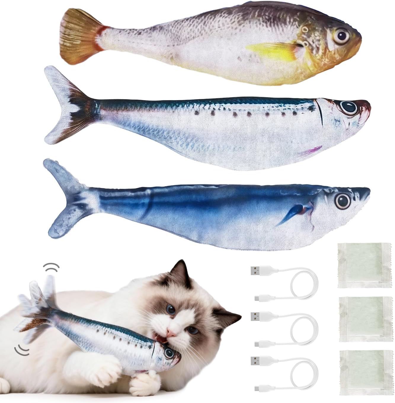 Interactive Flopping Fish Cat Toy – USB Rechargeable Realistic Moving Fish for Endless Kitty Fun