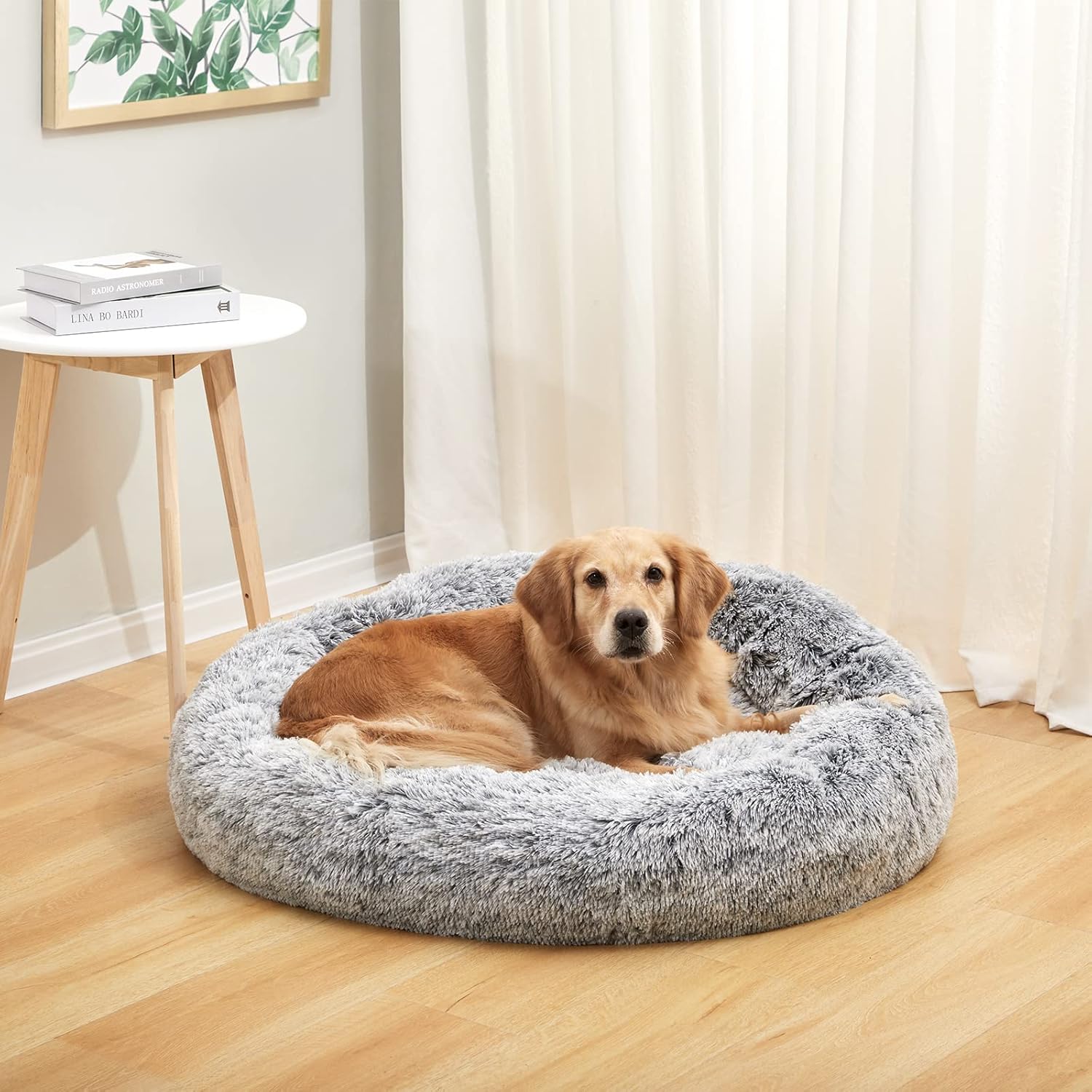 Calming Donut Dog Bed – Ultra Soft Fluffy Anti-Anxiety Pet Bed for Comfortable Deep Sleep