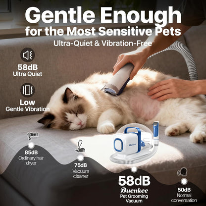 5-in-1 Pet Grooming Vacuum Kit – Professional Dog & Cat Hair Clipper and Shedding Grooming System