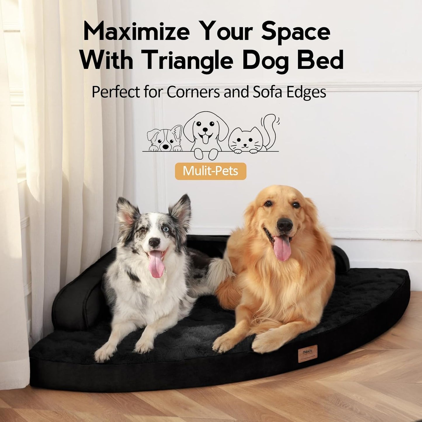 Orthopedic Memory Foam Dog Bed – Waterproof Large Pet Bed with Washable Cover and Non-Slip Bottom