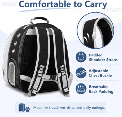 Expandable Pet Carrier Backpack – Breathable Foldable Travel Backpack with Mesh Window for Cats and Small Dogs