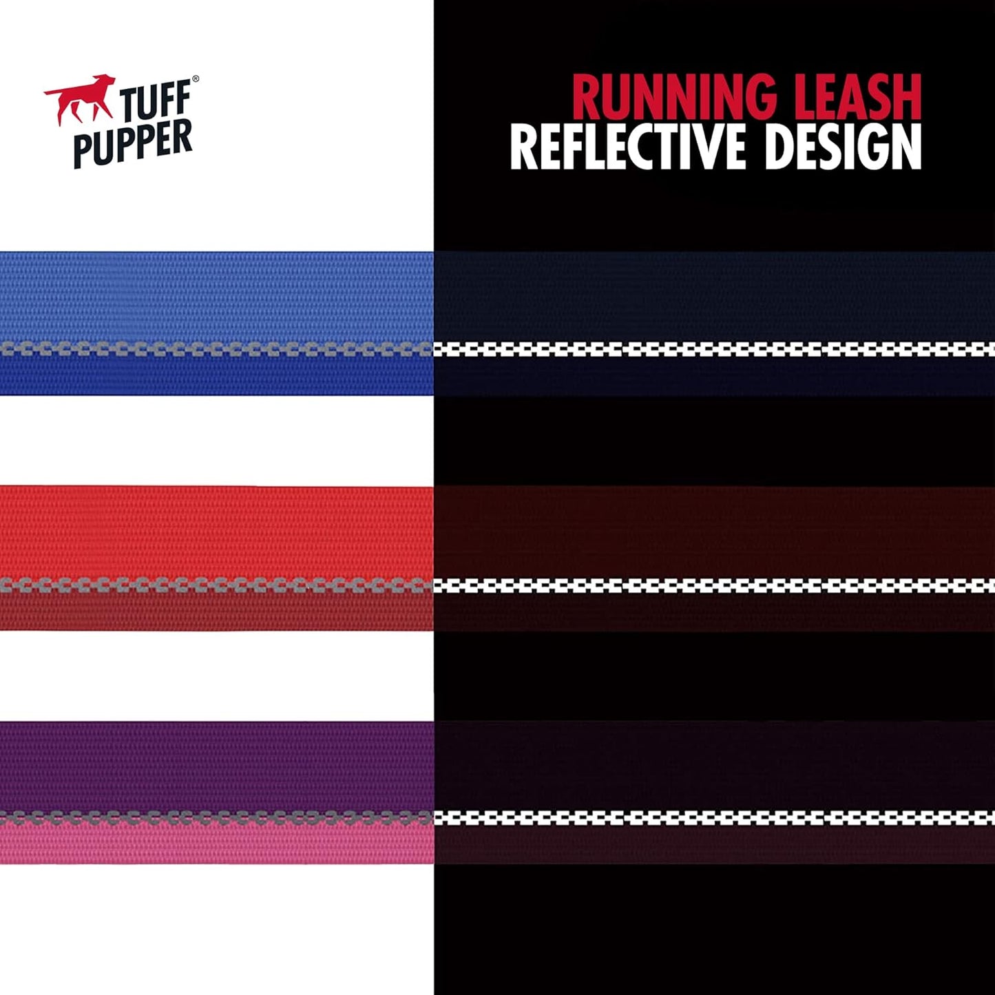 Hands-Free Bungee Dog Leash – Reflective Adjustable Running Leash with Shock Absorption and Padded Waist Belt