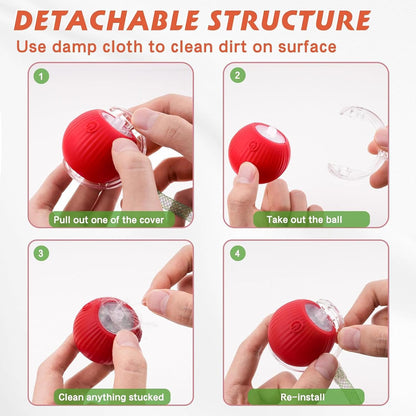 Smart Interactive Rolling Cat Ball Toy – USB Rechargeable Motion Activated Pet Toy for Indoor Cats