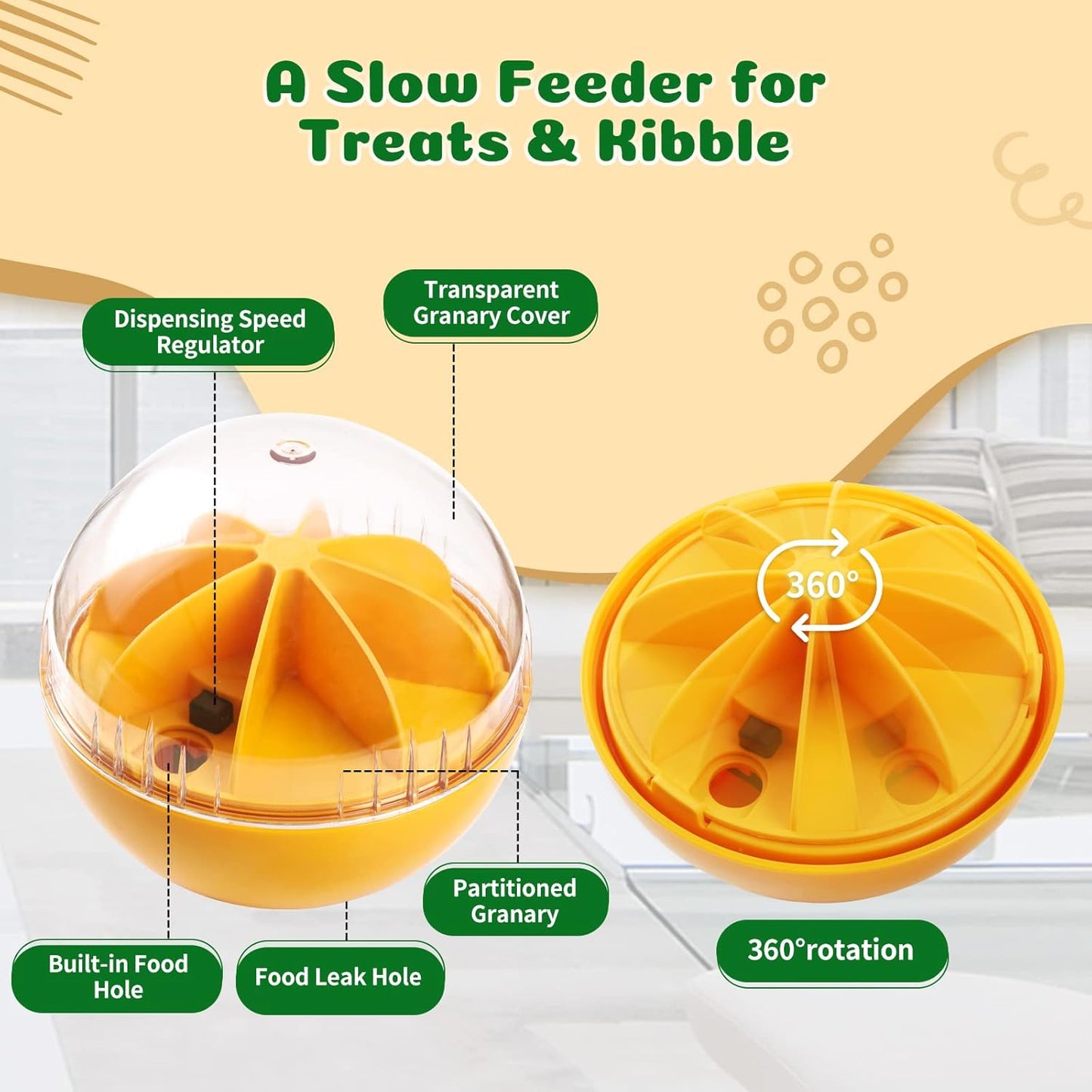 Interactive Treat Dispensing Dog Puzzle Ball – IQ Training Wobbler Toy for Mental Stimulation and Slow Feeding