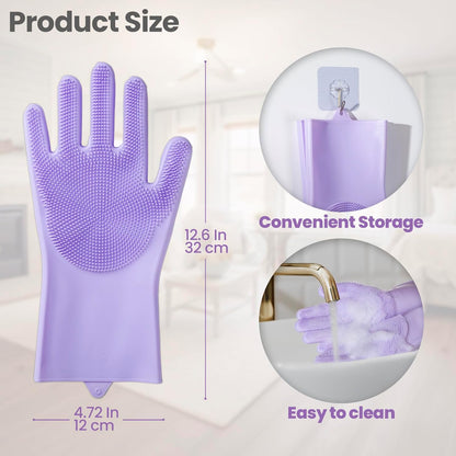 Silicone Pet Bath Grooming Gloves – Gentle Deshedding and Massage Scrubber for Dogs and Cats
