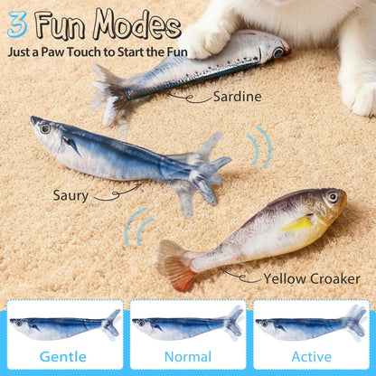 Interactive Flopping Fish Cat Toy – USB Rechargeable Realistic Moving Fish for Endless Kitty Fun