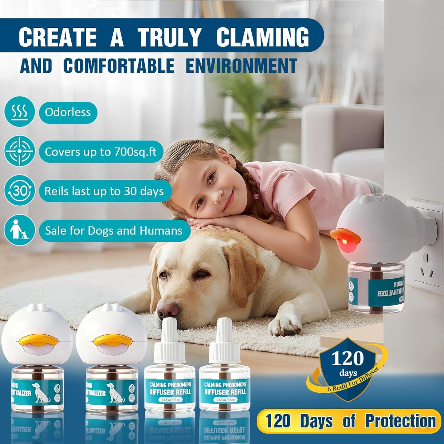 Calming Pet Pheromone Diffuser – Anti-Anxiety Comfort Solution for Stress Relief and Relaxation