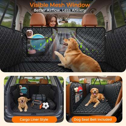 Expandable Backseat Dog Hammock – Waterproof Car Seat Cover and Travel Bridge for Dogs