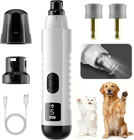 Quiet USB Rechargeable Dog Nail Grinder – Professional Electric Pet Nail Trimmer for Safe and Stress-Free Grooming