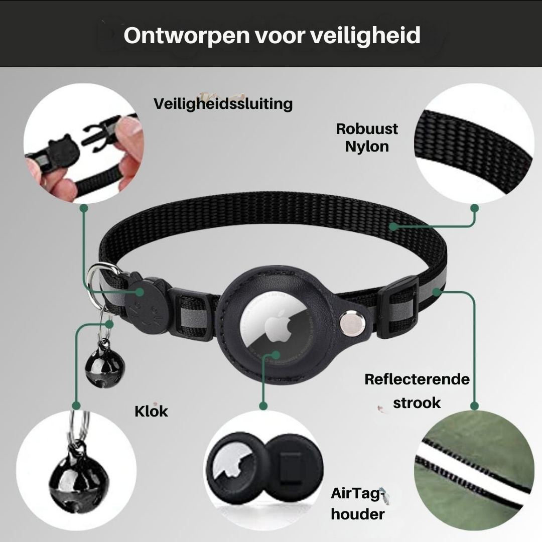 PS Tracking Cat Collar – Reflective Safety Collar with Quick-Release Buckle for Cats