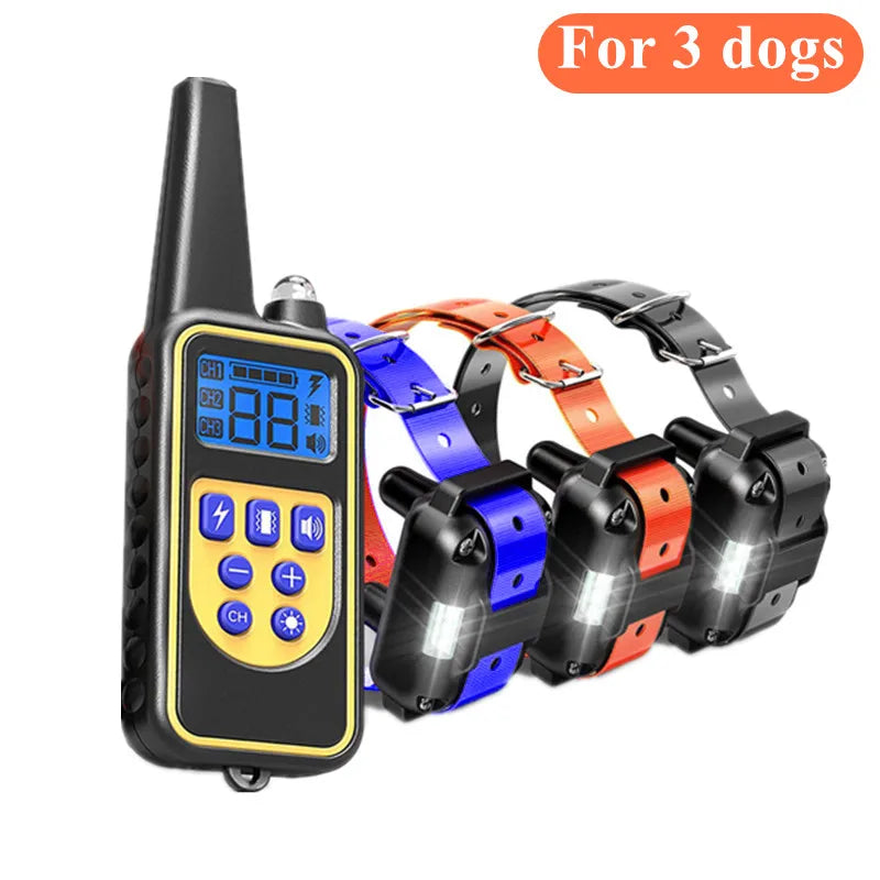Rechargeable Dog Training Collar – Waterproof Remote Control Anti-Bark Collar for All Dog Sizes