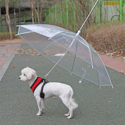 Pet Umbrella Leash – Adjustable Rainproof Dog Umbrella for Small Dogs and Rainy Weather Walks