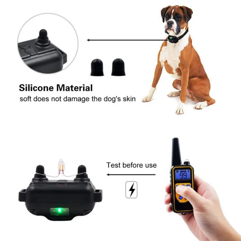 Rechargeable Dog Training Collar – Waterproof Remote Control Anti-Bark Collar for All Dog Sizes