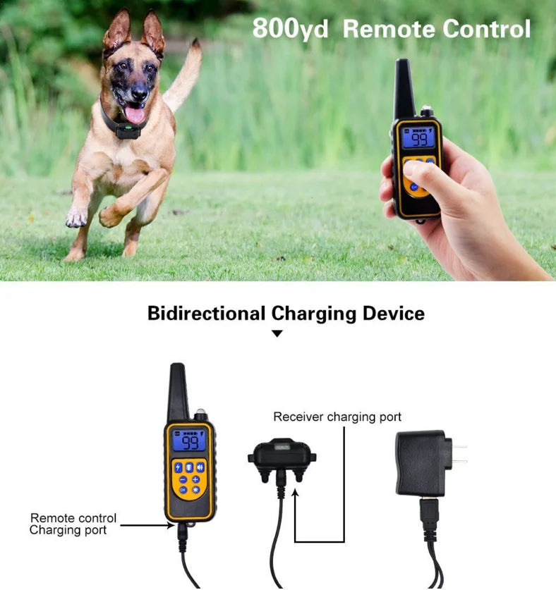 Rechargeable Dog Training Collar – Waterproof Remote Control Anti-Bark Collar for All Dog Sizes