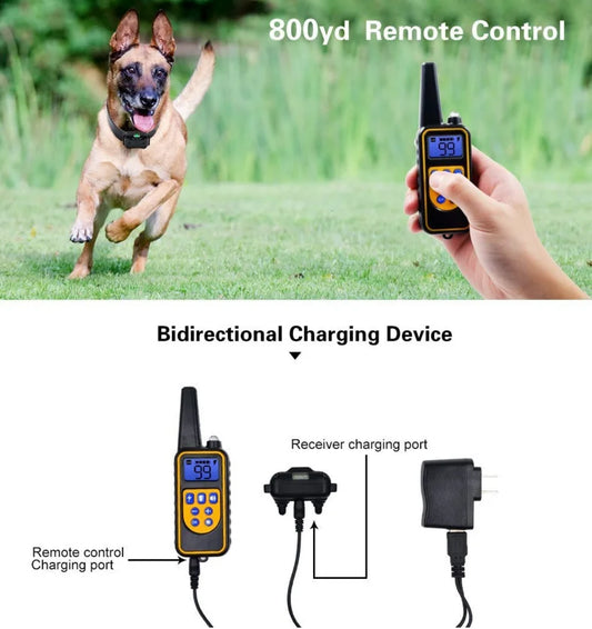 Rechargeable Dog Training Collar – Waterproof Remote Control Anti-Bark Collar for All Dog Sizes