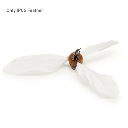 Interactive Feather Cat Teaser Toy – Rotating Wand Stick Toy for Indoor Cats and Kittens
