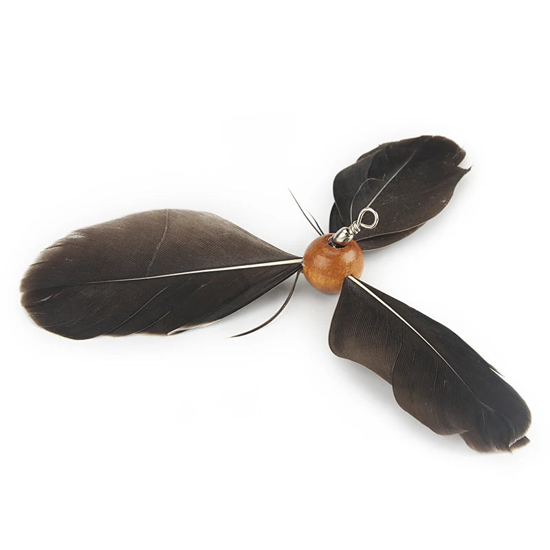Interactive Feather Cat Teaser Toy – Rotating Wand Stick Toy for Indoor Cats and Kittens