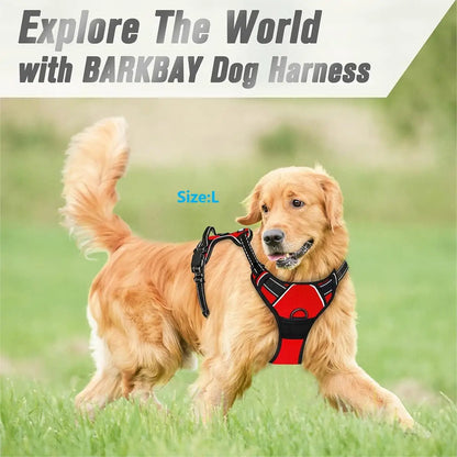 No Pull Dog Harness – Heavy Duty Reflective Front Clip Harness with Easy Control Handle for Large Dogs