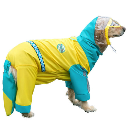 Waterproof Dog Raincoat – Reflective Hooded Rain Jacket for Small, Medium, and Large Dogs