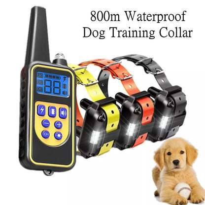 Rechargeable Dog Training Collar – Waterproof Remote Control Anti-Bark Collar for All Dog Sizes