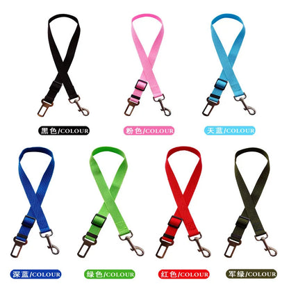 Adjustable Pet Car Seat Belt – Safety Harness Lead Clip for Dogs and Cats Travel Protection