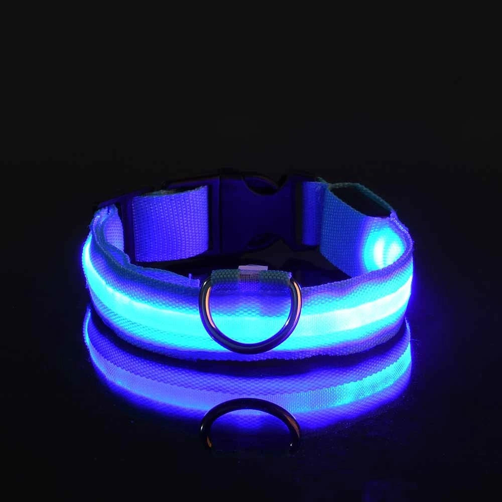 LED Glow-in-the-Dark Dog Leash – Reflective Nylon Safety Leash for Night Walks and Outdoor