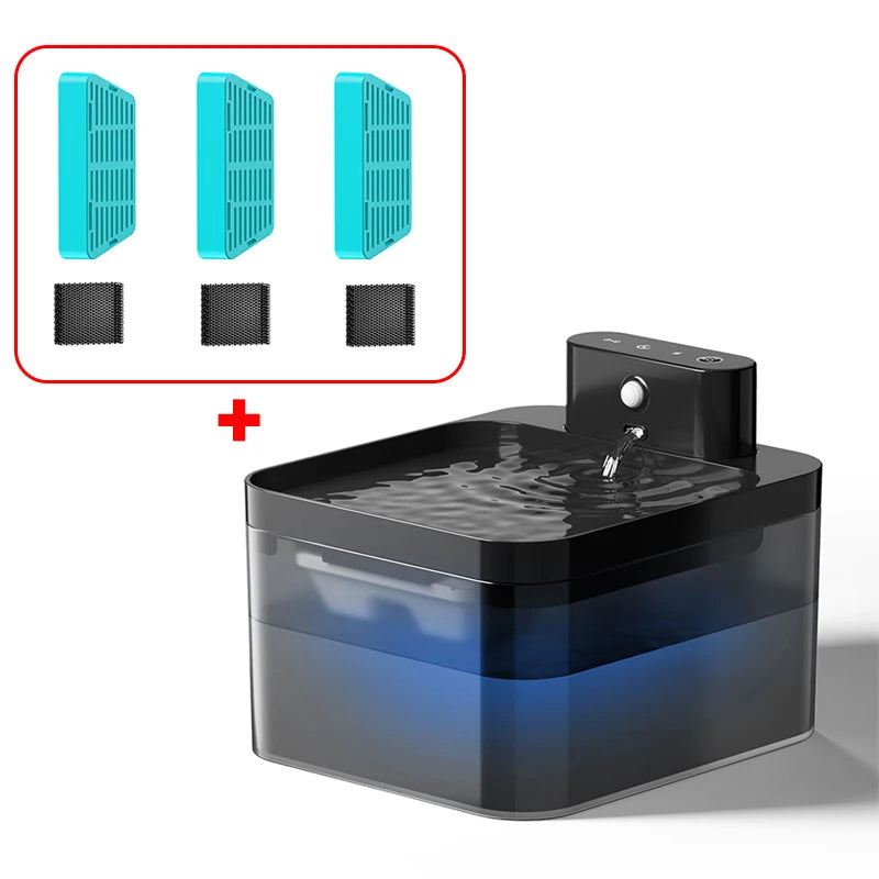 Pet Water Fountain 2.5L | Filtered Silent Dispenser  | Healthy Hydration for Cats & Dogs | USB Powered