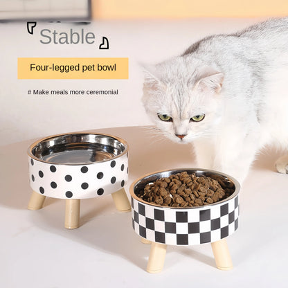 Elevated Cat Feeder Bowl Set – Raised Anti-Choking Food and Water Bowls with Stand for Cats and Small Dogs
