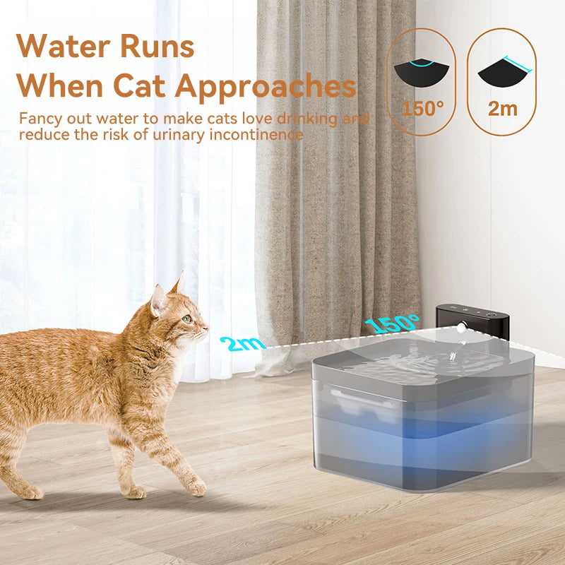 Pet Water Fountain 2.5L | Filtered Silent Dispenser  | Healthy Hydration for Cats & Dogs | USB Powered