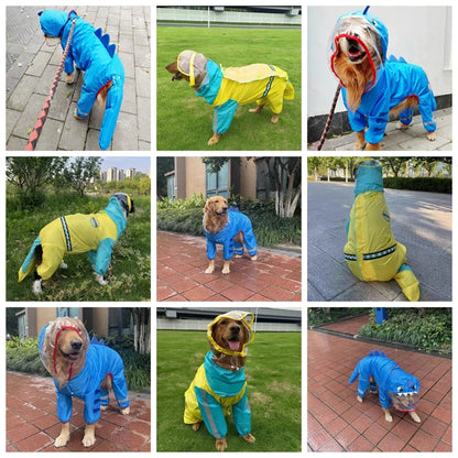 Waterproof Dog Raincoat – Reflective Hooded Rain Jacket for Small, Medium, and Large Dogs