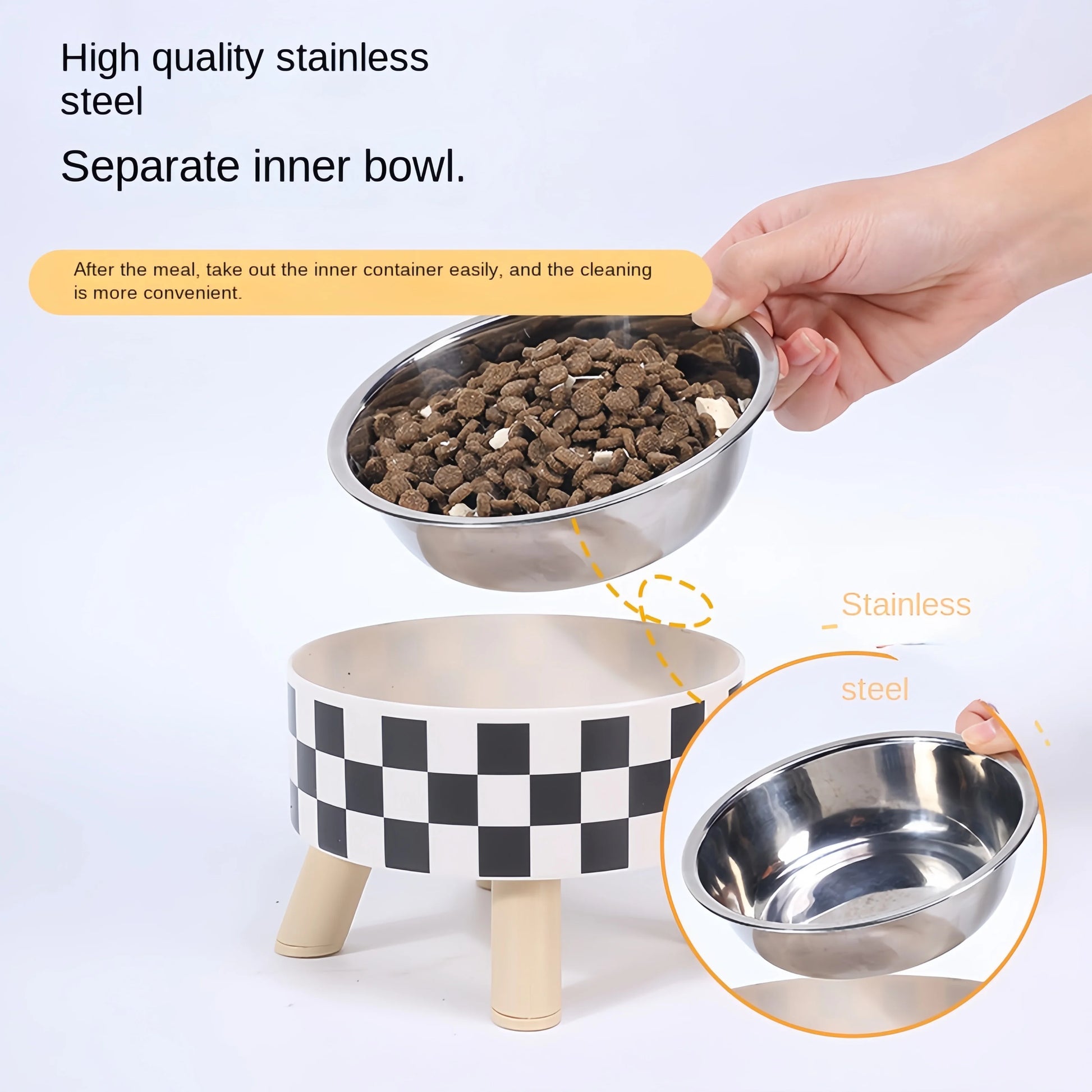 Elevated Cat Feeder Bowl Set – Raised Anti-Choking Food and Water Bowls with Stand for Cats and Small Dogs