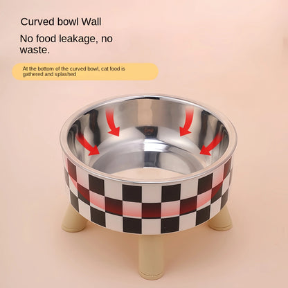 Elevated Cat Feeder Bowl Set – Raised Anti-Choking Food and Water Bowls with Stand for Cats and Small Dogs