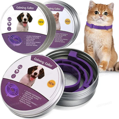 Calming Pheromone Pet Collar – Adjustable Anxiety Relief Collar for Dogs and Cats