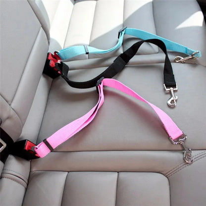 Adjustable Pet Car Seat Belt – Safety Harness Lead Clip for Dogs and Cats Travel Protection