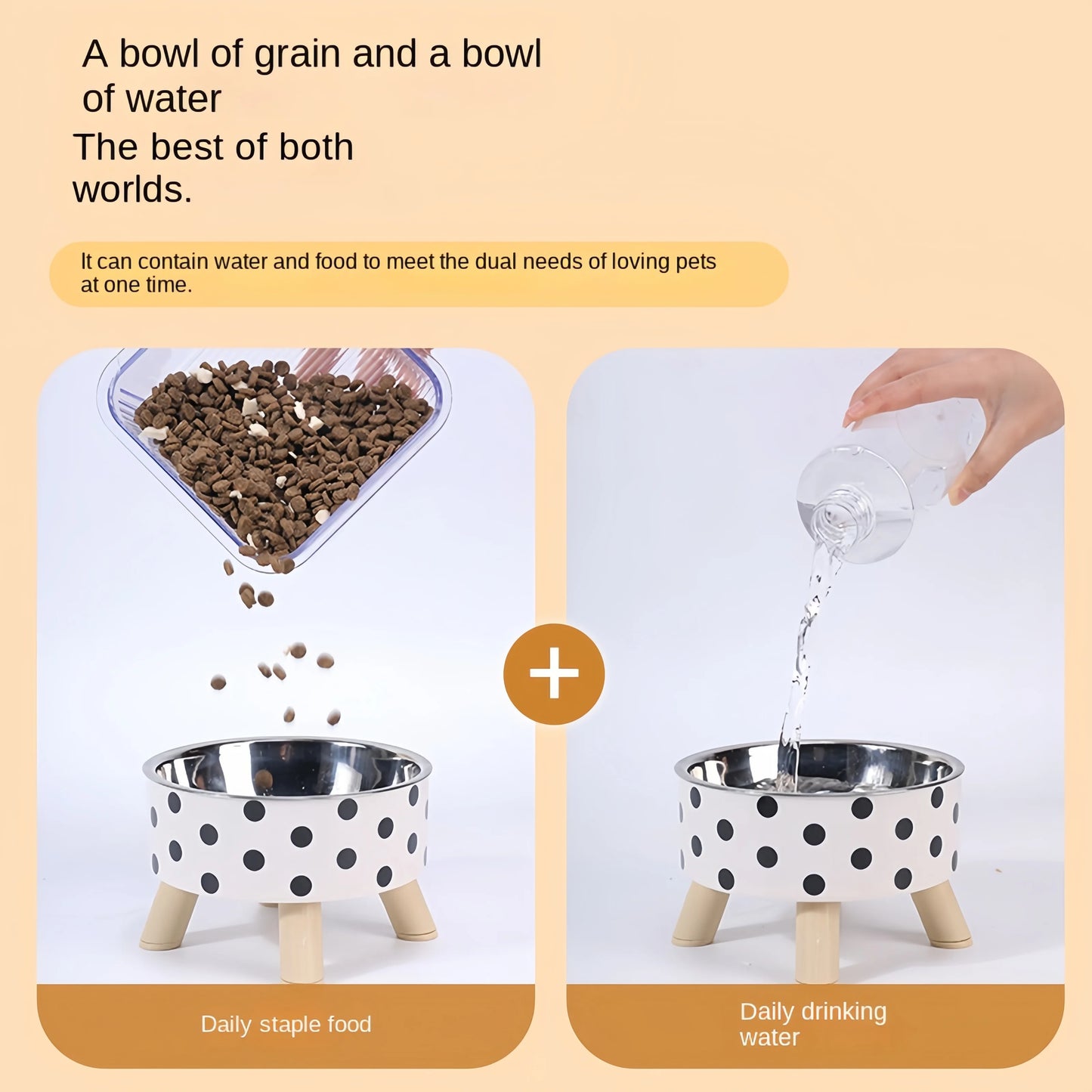Elevated Cat Feeder Bowl Set – Raised Anti-Choking Food and Water Bowls with Stand for Cats and Small Dogs