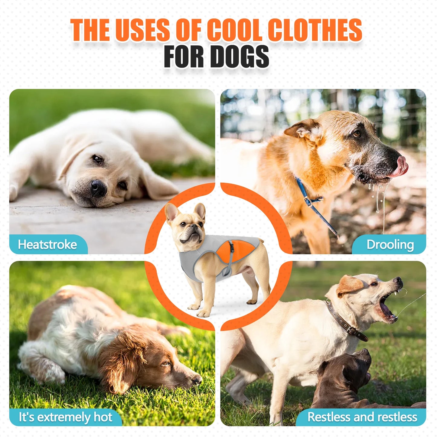 Cooling Dog Vest Harness – Quick-Dry Reflective Summer Jacket for Small, Medium, and Large Dogs