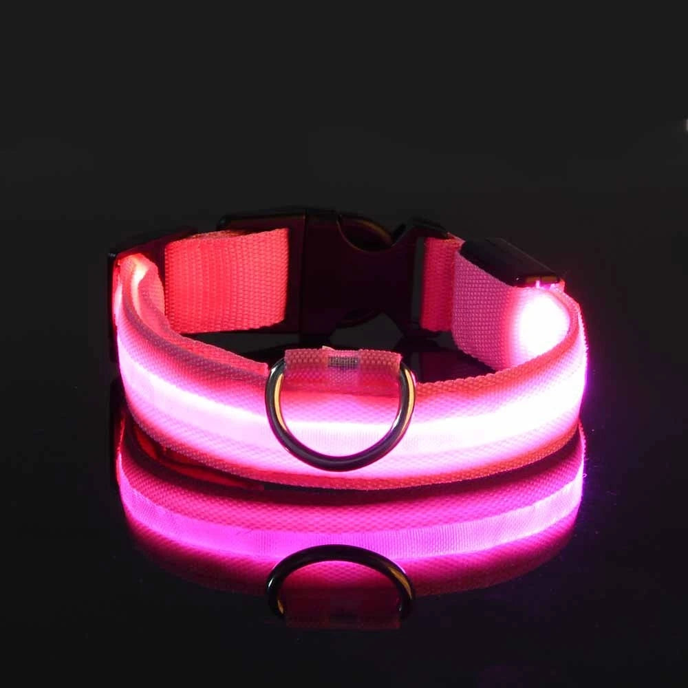 LED Glow-in-the-Dark Dog Leash – Reflective Nylon Safety Leash for Night Walks and Outdoor